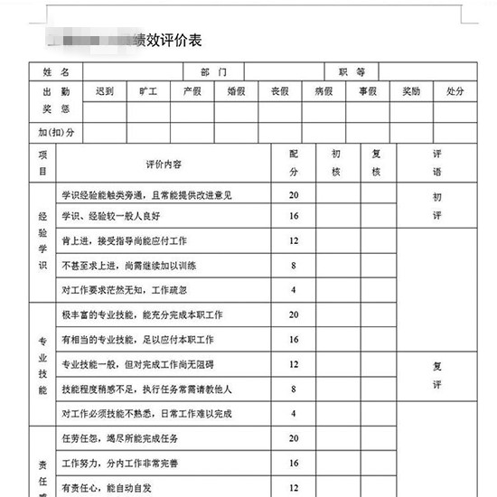 績(jī)效評(píng)估案例